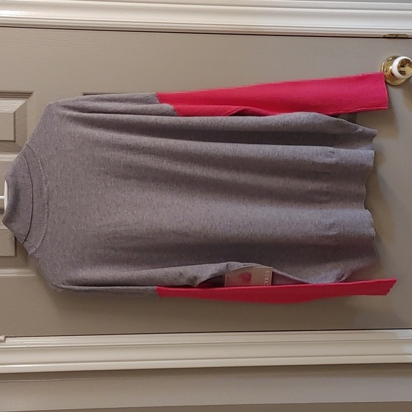 NWT CYRUS TWO-TONE GRAY & PINK KNIT TURTLENECK SWEATER SIZE LARGE - Picture 3 of 7